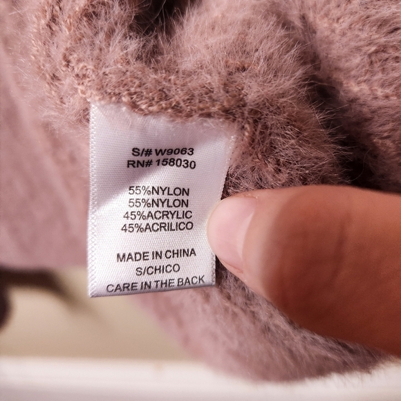 Love Tree, Womens Small, Eyelash Rib-knit, Open, Long Sweater Duster Mauve Pink - Picture 3 of 6